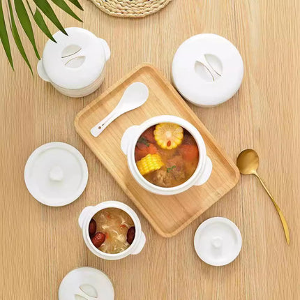 Water-proof Stew Pot Chunky Stew Pot Ceramic Steamed Egg Stew Pot with Lid Double Lid Soup Pot Household Bird's Nest Size Inner Pot Steaming Pot