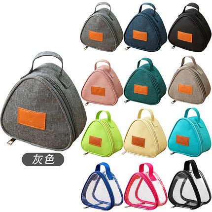 Triangular Lunch Box Handbag Polyester Rice Ball Insulated Lunch Box Bag Thickened Aluminum Foil Office Worker Lunch Bag Student Lunch Bag