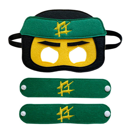 Halloween Children's Ninja Cosplay Dress Up Cloak Mask Wrist Bracer Children's Day Performance Props