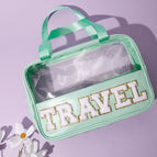 Mint Green Portable Transparent Bag (TRAVEL) / 32*7*21CM