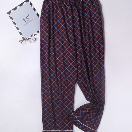 Large size men's pajamas spring and autumn pure cotton plus fat plus size 300kg fat people's home pants conventional thick