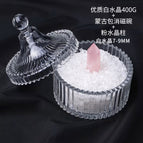 Mongolian bag + high quality white crystal gravel 400g + pink crystal column