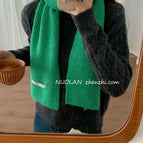 Homemade wool tablet with apple green