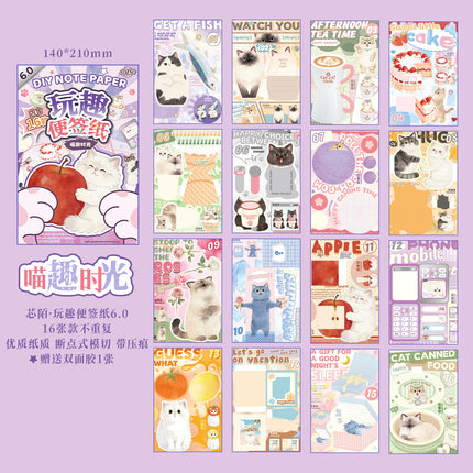 Xinmo Creative Fun Full Set Pet Sticky Notes Journal Drawing Materials DIY Gift Vintage Sticker Set