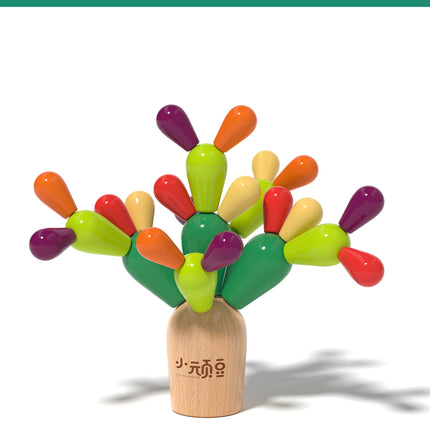 Wooden Cactus Building Blocks Large Particles 2 Cactus 1 to 3 Years Old 6 Toddlers Early Education Baby Educational Toys