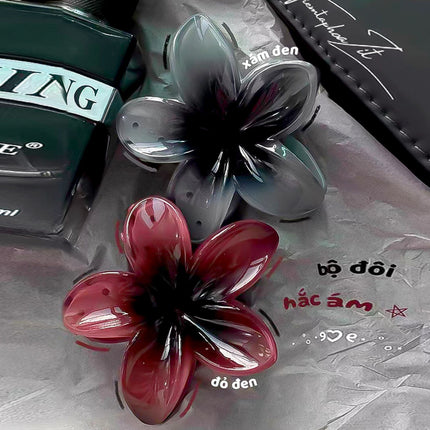 Lily Flower Grab Clip Frosted Gradient Egg Flower Grab Clip Spray Paint Advanced Sense Cross-border Back Head Large Hairpin