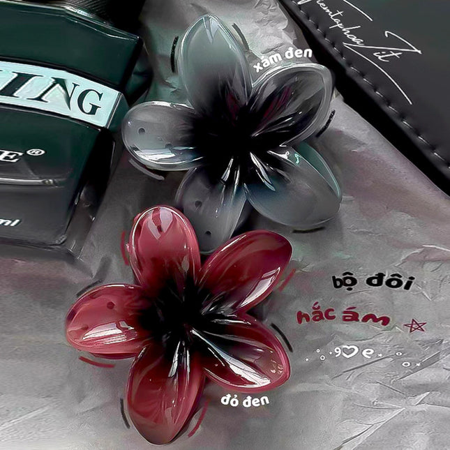 Lily Flower Grab Clip Frosted Gradient Egg Flower Grab Clip Spray Paint Advanced Sense Cross-border Back Head Large Hairpin