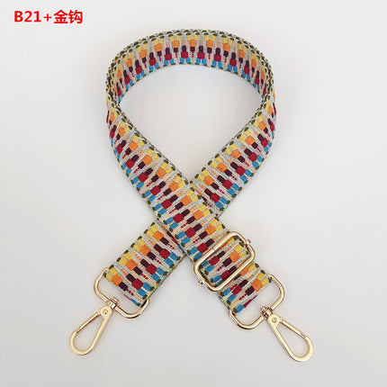 New Shoulder Strap Accessories Woven Strap for Women's Bags Wide Shoulder Strap Single Shoulder Crossbody Extended Strap Adjustable Bag Strap Embroidery Color Contrast