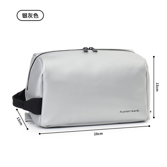 Leather Swimming Storage Bag Wet and Dry Separate Bag Men's Waterproof Portable Double-Layer Handbag Storage Bag Swimming Equipment