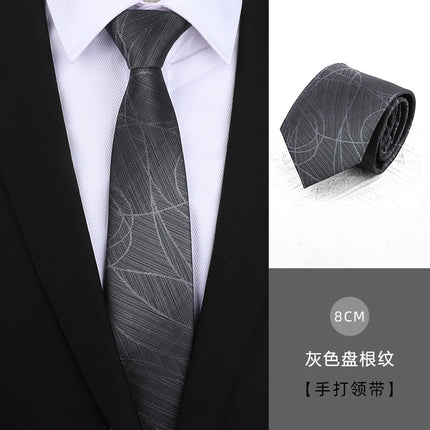 Dress Business Tie Men's and Women's Groom Wedding Black Zipper Korean Narrow No Lazy Striped Bow Tie Plaid
