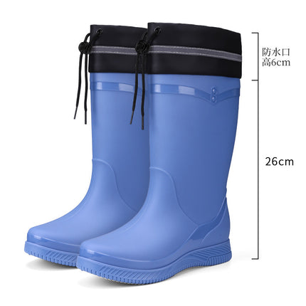 One Piece Free Shipping Cross-Border Water Shoes Waterproof Non-Slip Rain Boots for Women Mid-Calf Wear-Resistant Outdoor Fashion Overshoes Rain Boots for Women