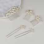 Silver 3 hair combs + 2 hair plugs