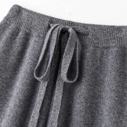Elegant Cloud Pants Women's Autumn and Winter Wool Pants Outer Wear Thickened Knitted Floor Pants High Waist Dummy Casual Wide Leg Pants