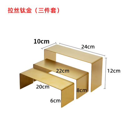 Factory direct supply stainless steel shoe rack shoe bag display shelf window shoe bag high and low display rack jewelry bracket