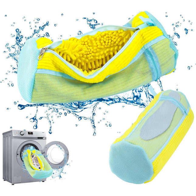 New Amazon Shoe Washing Bag with Lock, Single-Sided Mesh Chain for Laundry, Thickened Lazy Shoe Washing Bag, Machine Washable