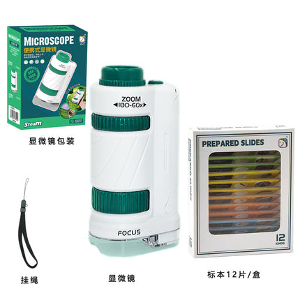 Cross-border Children's Microscope Can See Bacteria Primary and Secondary School Students Gifts Handheld Portable Outdoor Observation Toys