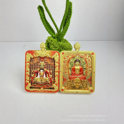 2025 New Dragon Wuye Zodiac Thangka Pendant Wuye Manjushri Double-Sided Copper Gilded Twelve Zodiac Mascot