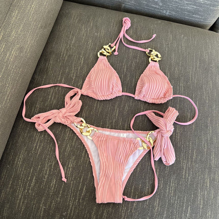 2025 European and American Sexy New Split Swimsuit Chain Bikini Swimsuit Bikini Cross-Border Export Amazon