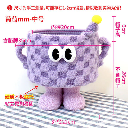 Cartoon Bigfoot Little Monster Storage Basket for Miscellaneous Snacks Large Dopamine Lamb Velvet Cute Storage Basket