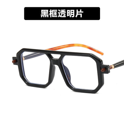 2023 New Double-Beam Glasses Frame Square Frame Fashion Sunglasses European and American Internet Celebrity Street Photography Sunglasses Ins Sunglasses