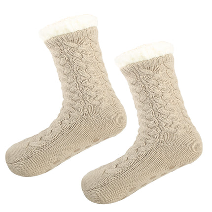 Cross-border European and American Warm Socks Autumn and Winter Thickened fleece-lined Sleep Socks Dispensing Non-slip Socks Carpet Floor Socks