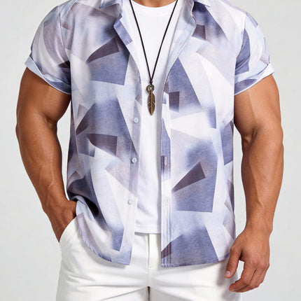 AliExpress 2025 summer new foreign trade Korean fashion slim men's short sleeve floral short sleeve shirt men's wholesale