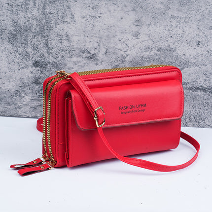 2025 Women's Long Wallet Korean Style Double Zipper Large Capacity Crossbody Bag Women's Fashion Versatile Mobile Phone Bag Women's Wholesale