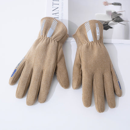 Outdoor Warm Cycling Sports Gloves, Cold-Proof, Windproof, Fleece-Lined, Touchscreen-Compatible, Winter Cross-Border Anti-Slip Model for Students