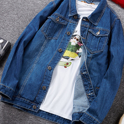 Autumn Temu Plus Size Men's Cross-Border Denim Jacket Plus Fat Plus Size Aliexpress Top Plus Size Amazon Jacket