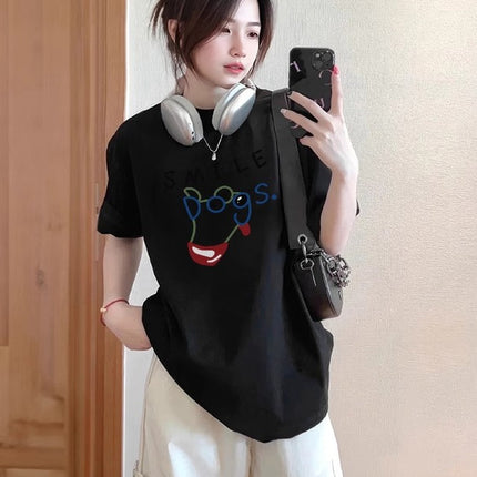 White Short-Sleeved Women's T-Shirt 2026 New Popular Loose-Fitting Women's Pure Cotton Base Shirt for Layering Half-Sleeve Summer Top