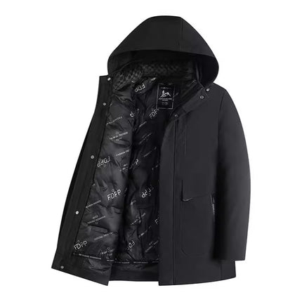 Men's Removable Padded Inner Lining Warm Cotton Jacket Winter Men's Clothing Middle-Aged Business Casual Cotton Coat Thickened