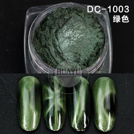 Cross-Border Popular Cat Eye Nail Polish Magnetic Powder Optical Chameleon Magnetic Powder Gradient Color 3D Cat Eye Powder Mirror Magnetic Powder