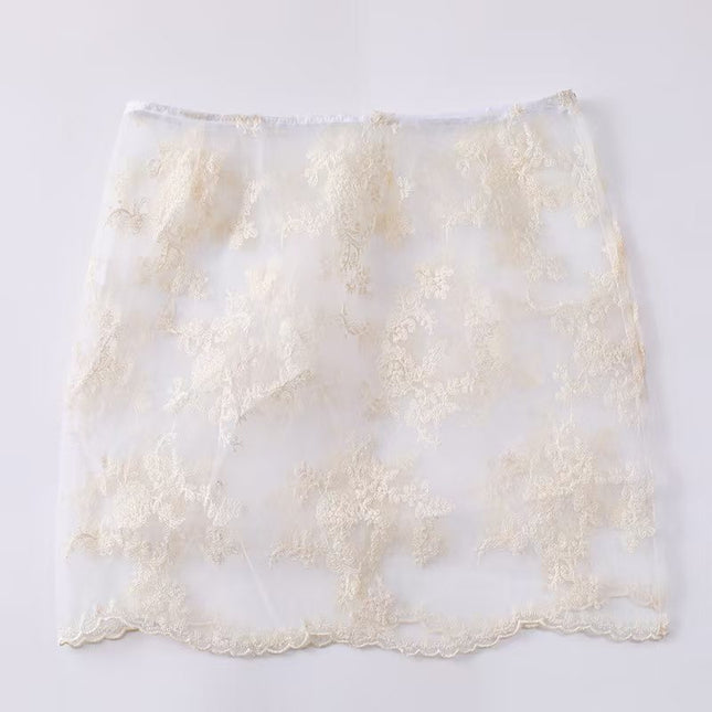 Lace Fart Curtain Skirt Advanced Sense Fart Curtain Stacked Spring Niche Design Korean Style Lace Apron Cover Skirt Sweet