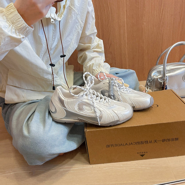 Retro Versatile Baseball Training Shoes for Women 2025 Autum New Breathable Thin-Soled Casual Sports Racing Forrest Gump Shoes