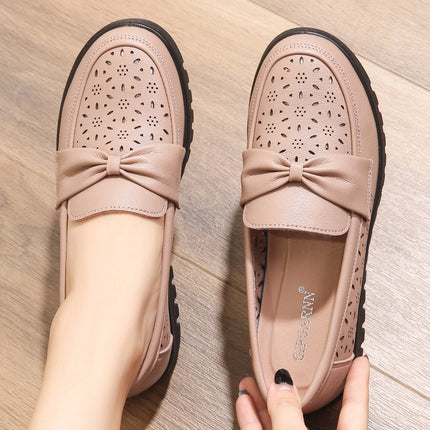 Mom's Shoes, Middle-Aged Sandals, Summer Shoes for Middle-Aged and Elderly People, Non-Tiring, Soft-Soled Women's Leather Shoes, Breathable, Non-Slip Clogs
