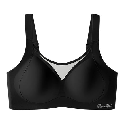 Traceless plus size Underwear Women's 200kg Full Fixed Large Cup Large Chest Small Anti-sagging Summer Thin Bra
