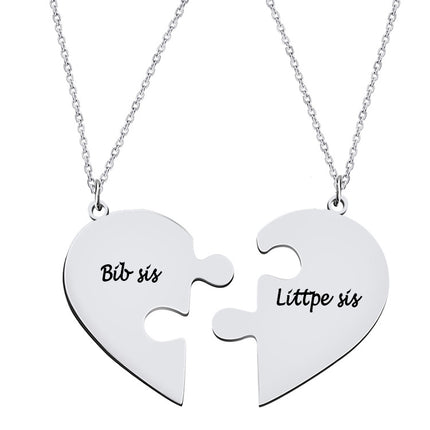 Cross-Border Family Interlocking Necklace Keychain with Engraving Option, Pendant for Couples, Friends, Roommates, Set of Jewelry Gifts