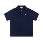 Navy blue [3311 white love polo shirt] / S