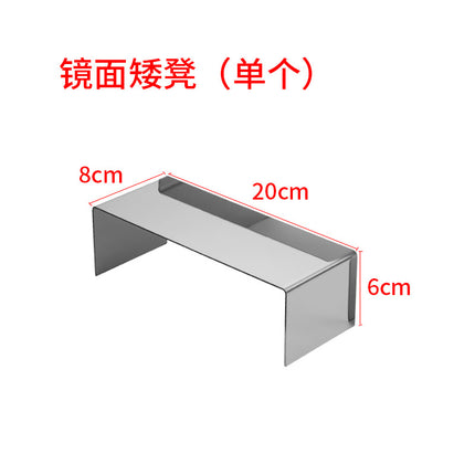 Factory direct supply stainless steel shoe rack shoe bag display shelf window shoe bag high and low display rack jewelry bracket
