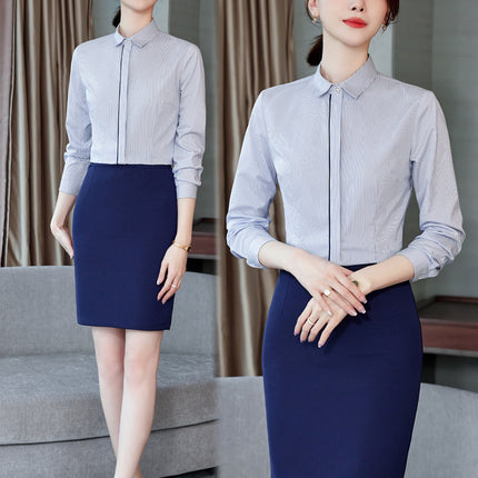 Hotel Waiter Work Clothes Female Long-sleeved Catering Hotel Front Desk Cashier Work Shirt Professional suit Spring and Autumn
