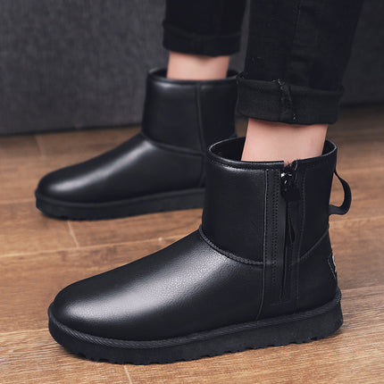 Men's Winter Snow Boots with Fleece Lining, Thickened Cotton Shoes, Korean Style Snow Cotton Shoes, Loafers, Trendy