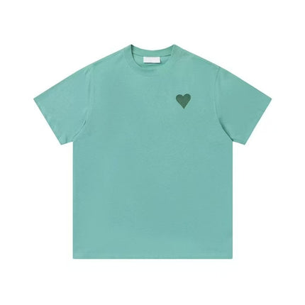 Cross-Border Am* Short-Sleeved Pure Cotton Embroidered Round Neck T-Shirt Summer Casual Loose Couple Wear Star Same Style Drop Shipping