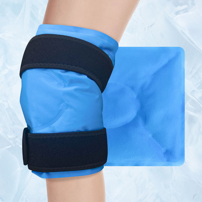 Gel Cold Compress Knee Ice Pack Hot and Cold Compress Universal Nylon Adjustable Strap Protective Gear Leg Knee Pad Hot and Cold Bag