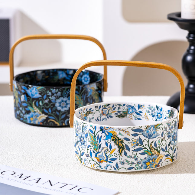 Ceramic Flower Basket Bowl / Bol Panier Fleurs Céramique