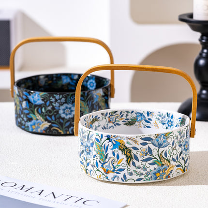 Ceramic Floral Fruit Basket / Corbeille Céramique Florale
