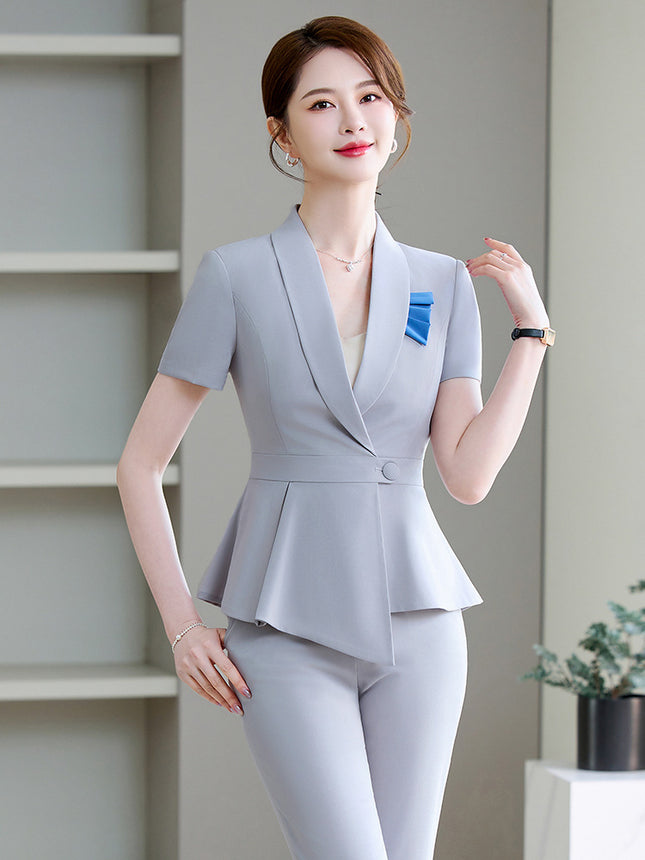 Jewelry Store Professional Suit for Women, Summer Fashion Goddess Style, Front Desk Hotel Workwear, Sales Department Workwear for Women