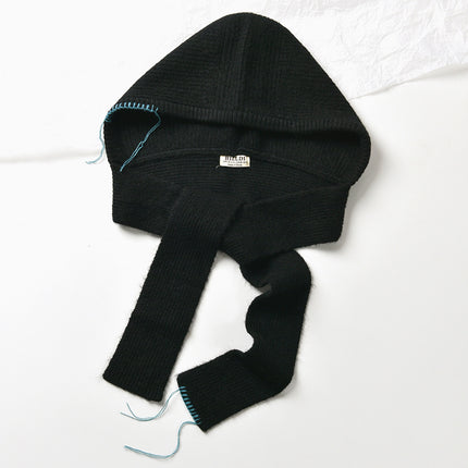 Autumn and winter new high-grade balaclava cap women's outer tie thick knitted warm earmuffs wool hat
