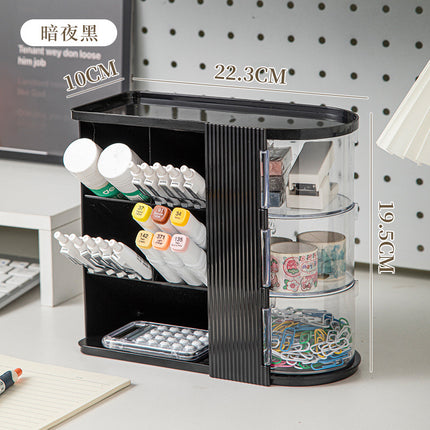 Makeup Brush Storage Box, Dressing Table, Large-Capacity Desktop, High-Looking Brush Pen Holder, Eye Shadow Brush, Eyebrow Pencil, Lipstick Shelf