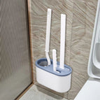 Blue 3-piece set [toilet brush + silicone brush + gap brush]