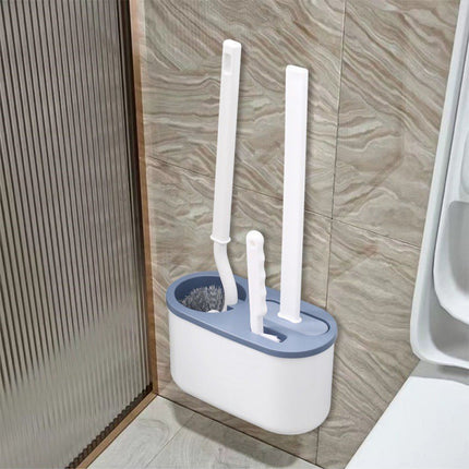 Creative Silicone Japanese Elbow Toilet Brush with Base Wall Mounted Brush Toilet Toilet Hard Hair Cleaning Brush
